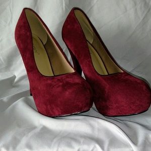 Womens Red Suede Heels